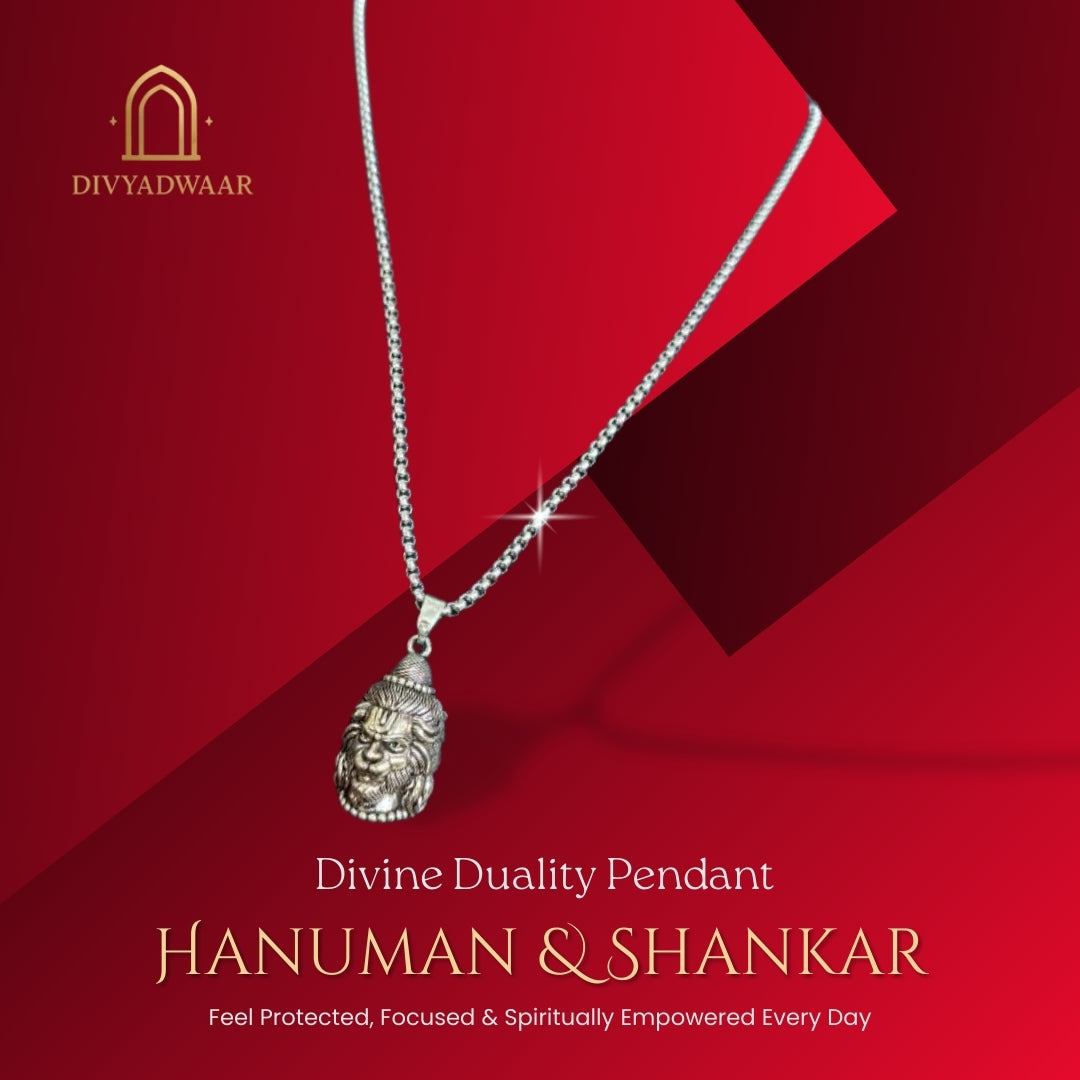 2 Face Pendent of Hanuman/Shankar with Chain