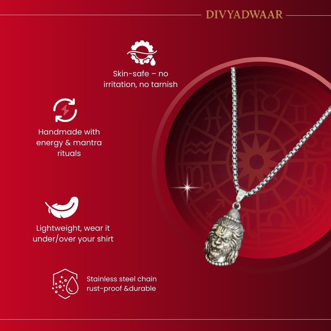 2 Face Pendent of Hanuman/Shankar with Chain