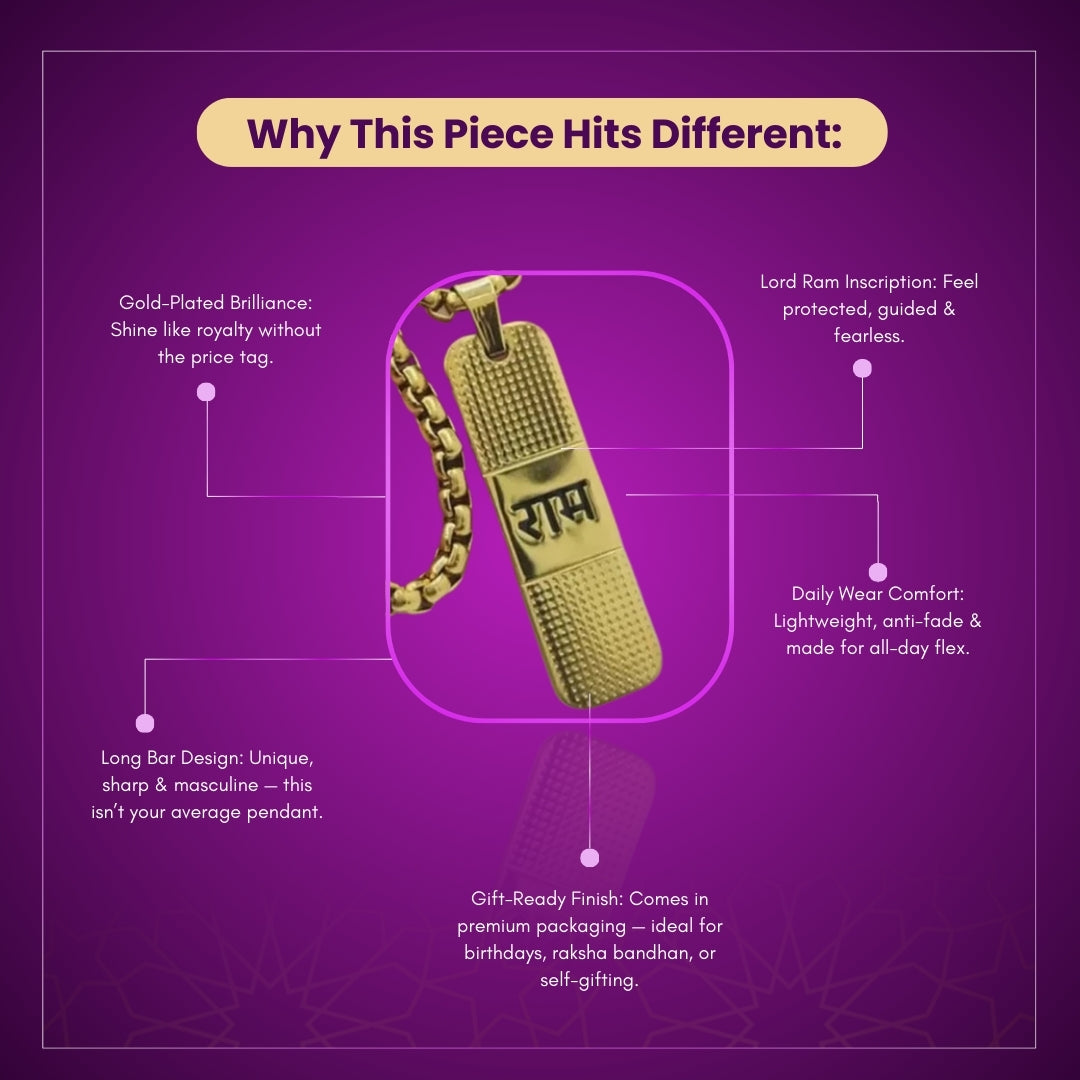 Shree Ram Pendant Necklace For Men
