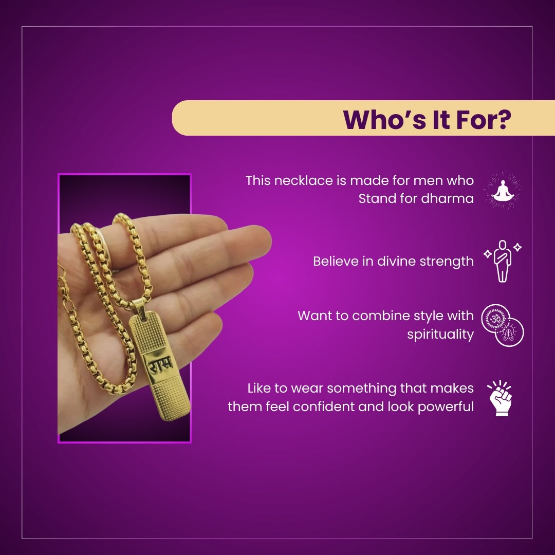 Shree Ram Pendant Necklace For Men