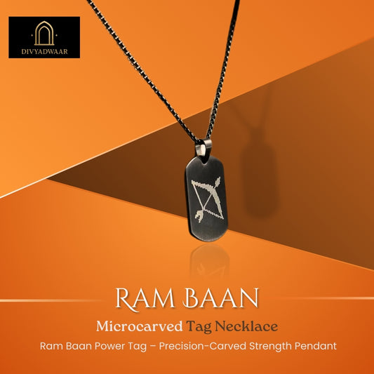 Ram Baan Microcarved Tag Necklace